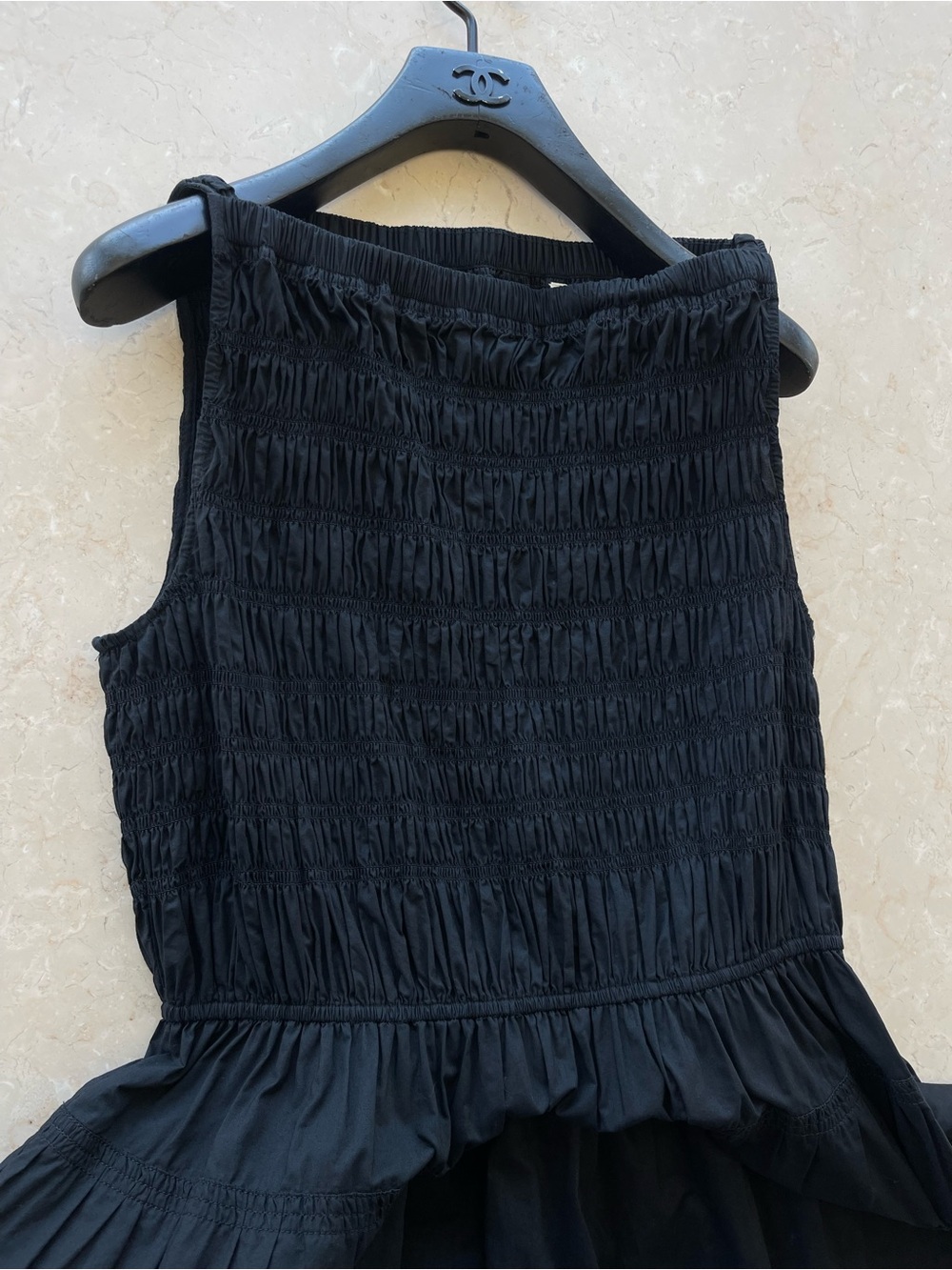 DOEN Melie Shirred Paneled Pleated Organic Cotton-Poplin Midi Dress Size L - Picture 5 of 16